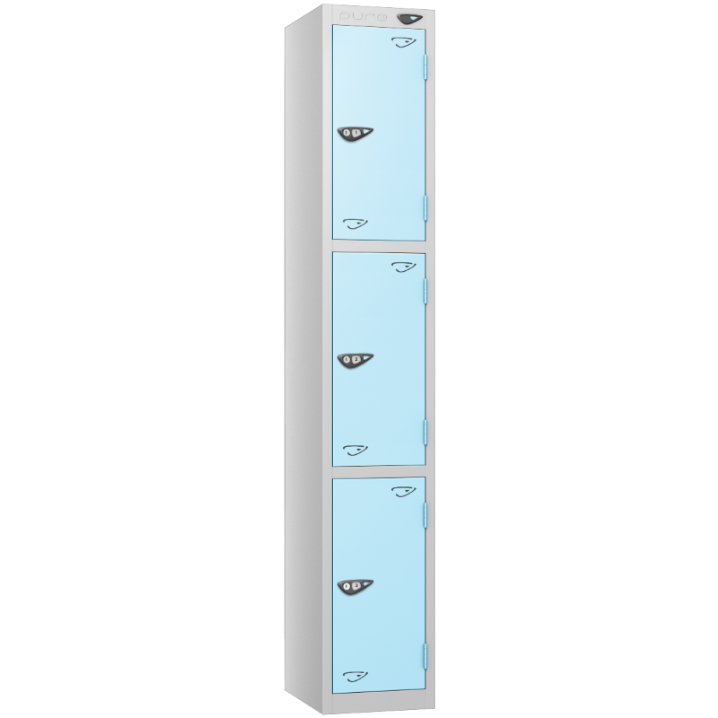 Pure 3 Door Locker with Ribbon Blue Door